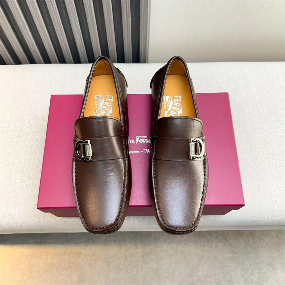 Men's shoes 💰560 Ferragamo new high-end quality 🔥 black cowhide ➕ cowhide lining size 38-45